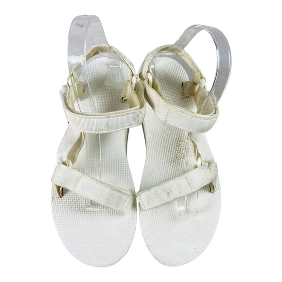Teva F16019L Womens Flatform Universal Platform Open Toe White Sandals 9 - Picture 1 of 10